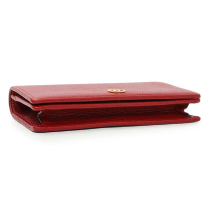 Exclusive Gucci Hibiscus Red Dollar Calfskin Mini GG Marmont Chain Wallet — Back View