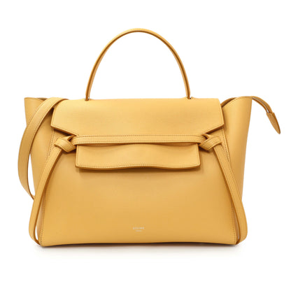 Exclusive Celine Yellow Grained Calfskin Mini Belt Bag — Front View