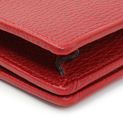 Exclusive Gucci Hibiscus Red Dollar Calfskin Mini GG Marmont Chain Wallet — Lifestyle View