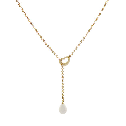 Exclusive Tiffany & Co. 18K Yellow Gold Open Heart Lariat Necklace — Side View