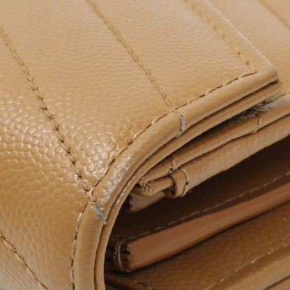 Exclusive Saint Laurent Brown Grain De Poudre Matelasse Chevron Monogram Flap Wallet — Alternate View 7