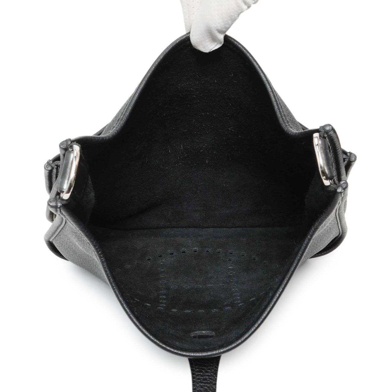 Exclusive Hermes Black Clemence Evelyne III PM — Top View