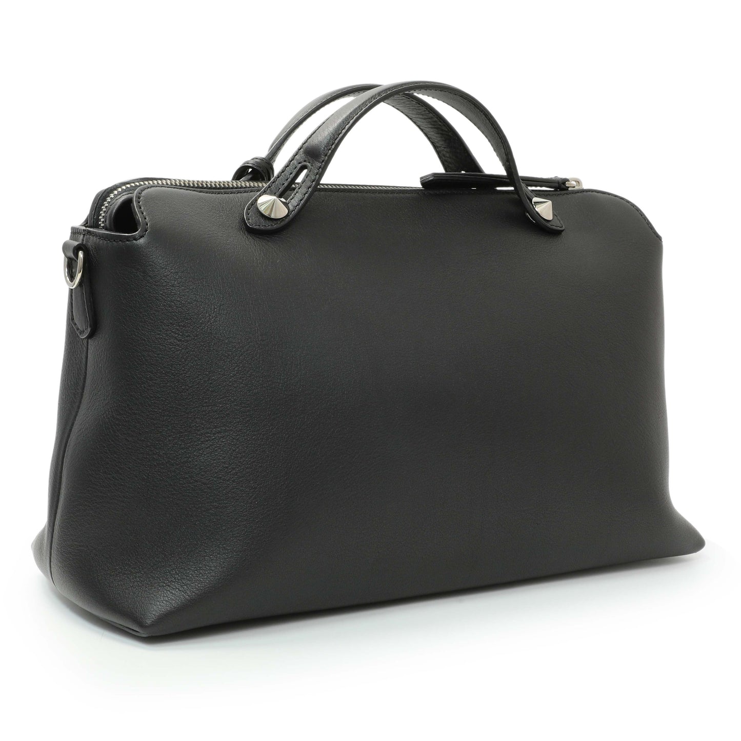 Exclusive Fendi Black Vitello Dolce By The Way Boston Bag — Side View