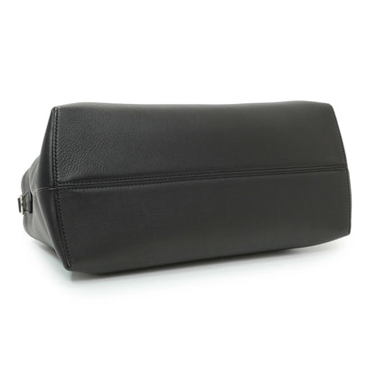 Exclusive Fendi Black Vitello Dolce By The Way Boston Bag — Back View