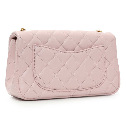 Exclusive Chanel Light Pink Lambskin Rectangular Pearl Crush — Side View
