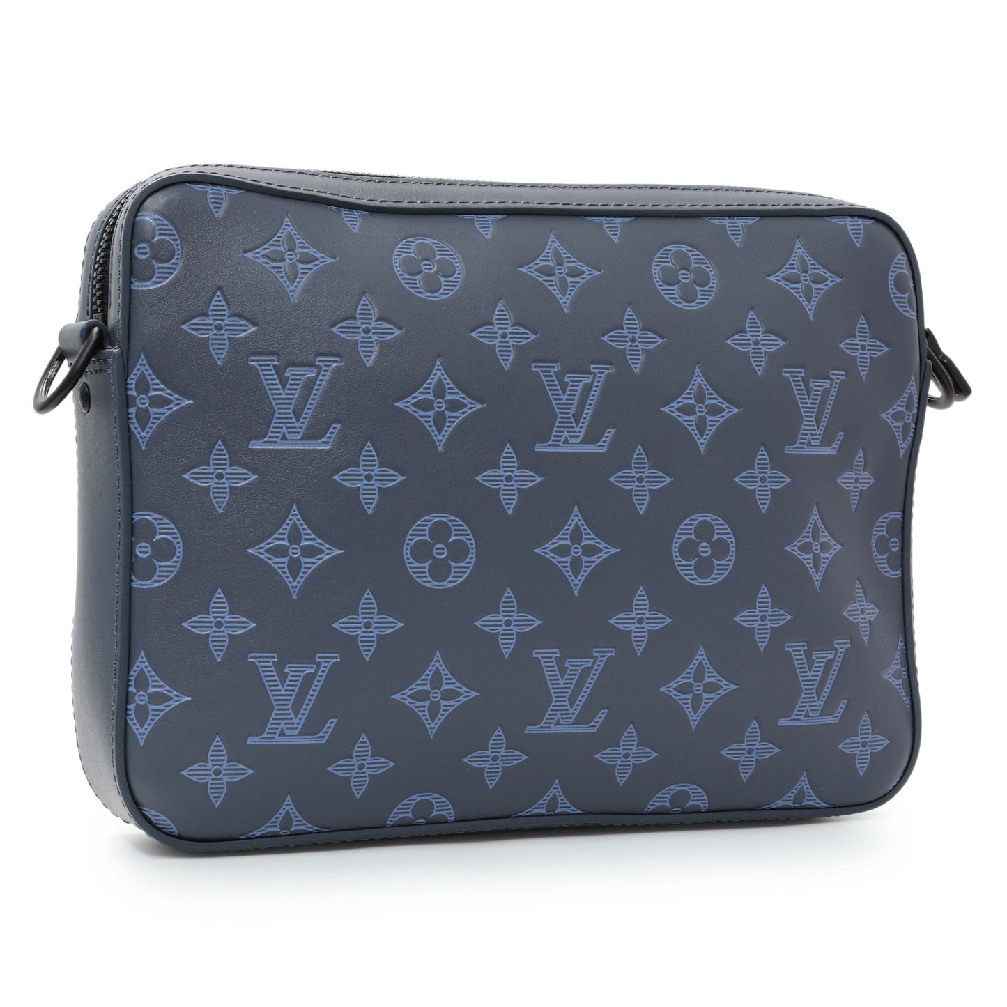 Exclusive Louis Vuitton Navy Monogram Shadow Duo Messenger — Side View