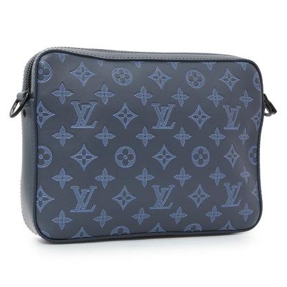 Exclusive Louis Vuitton Navy Monogram Shadow Duo Messenger — Side View