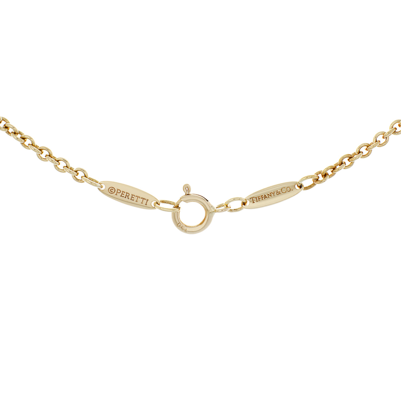 Exclusive Tiffany & Co. 18K Yellow Gold Open Heart Lariat Necklace — Back View