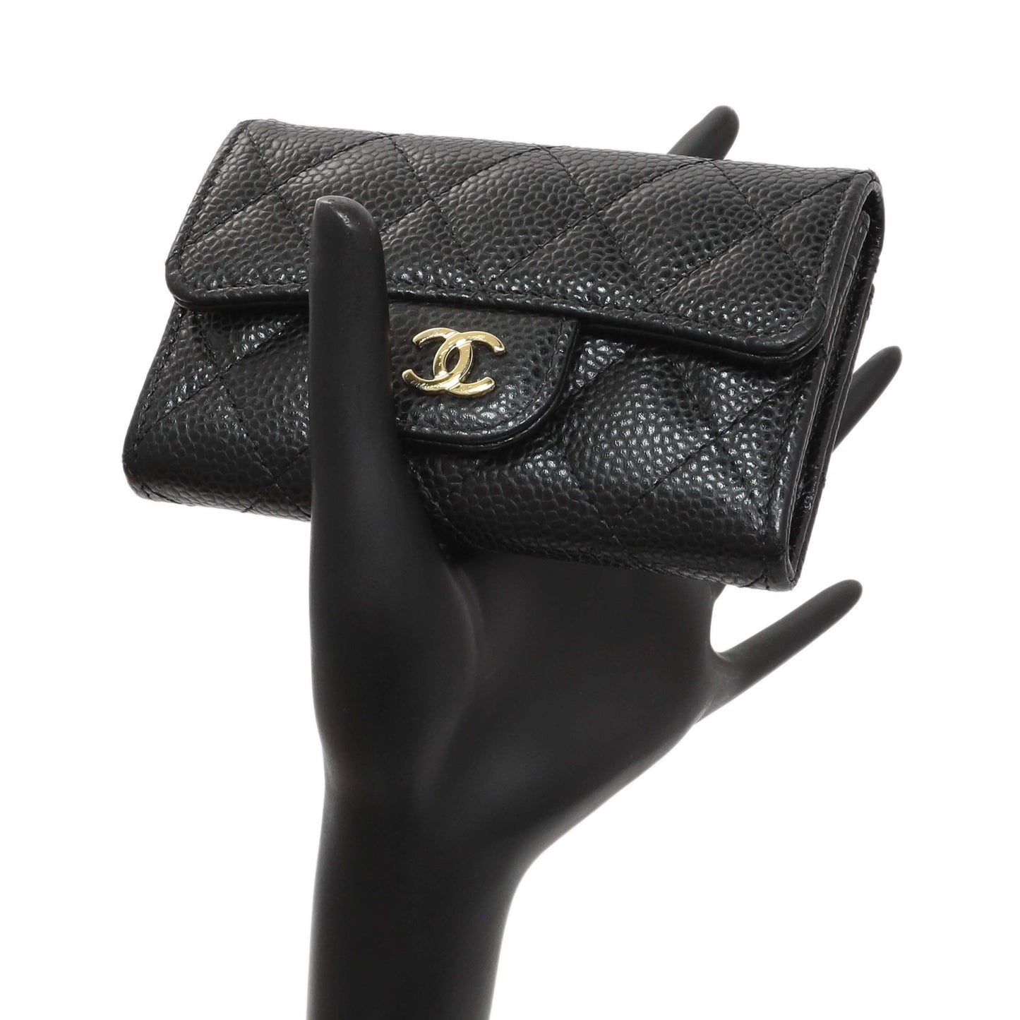Exclusive Chanel Black Caviar Quilted Flap Card Holder Wallet — Alternate View 9