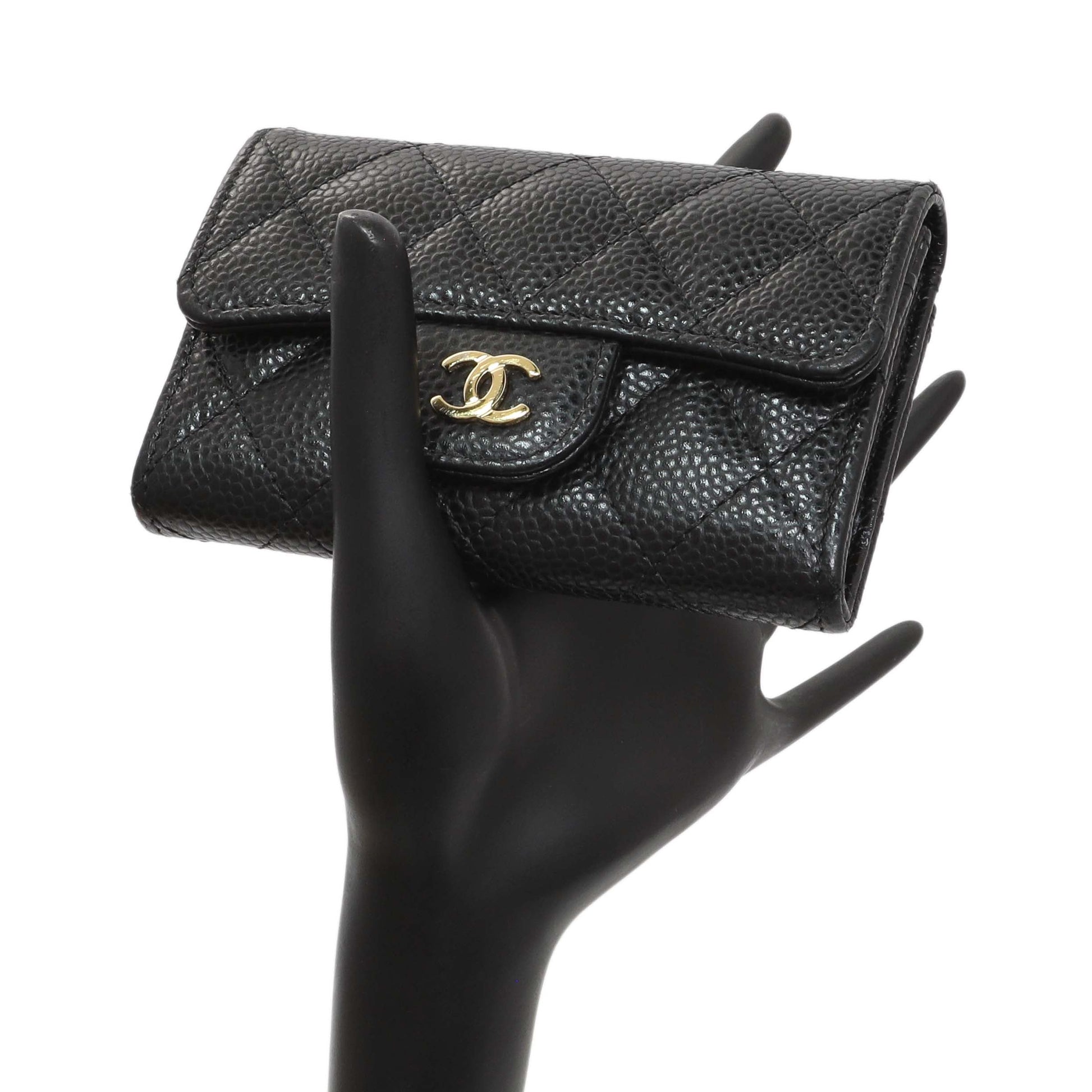 Exclusive Chanel Black Caviar Quilted Flap Card Holder Wallet — Alternate View 9
