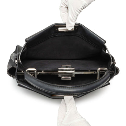 Exclusive Fendi Black Vitello Seta Snakeskin Crocodile Monster Eyes Medium Peekaboo Iconic Satchel — Alternate View 8