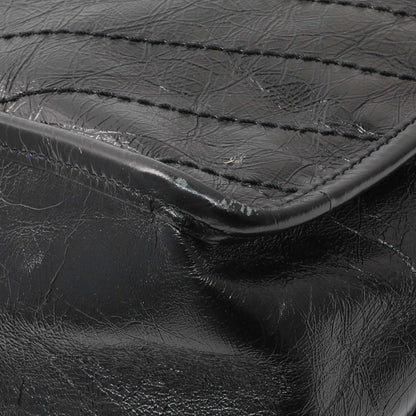 Exclusive Saint Laurent Black Crinkled Calfskin Matelasse Monogram Large Niki Chain Satchel — Alternate View 7