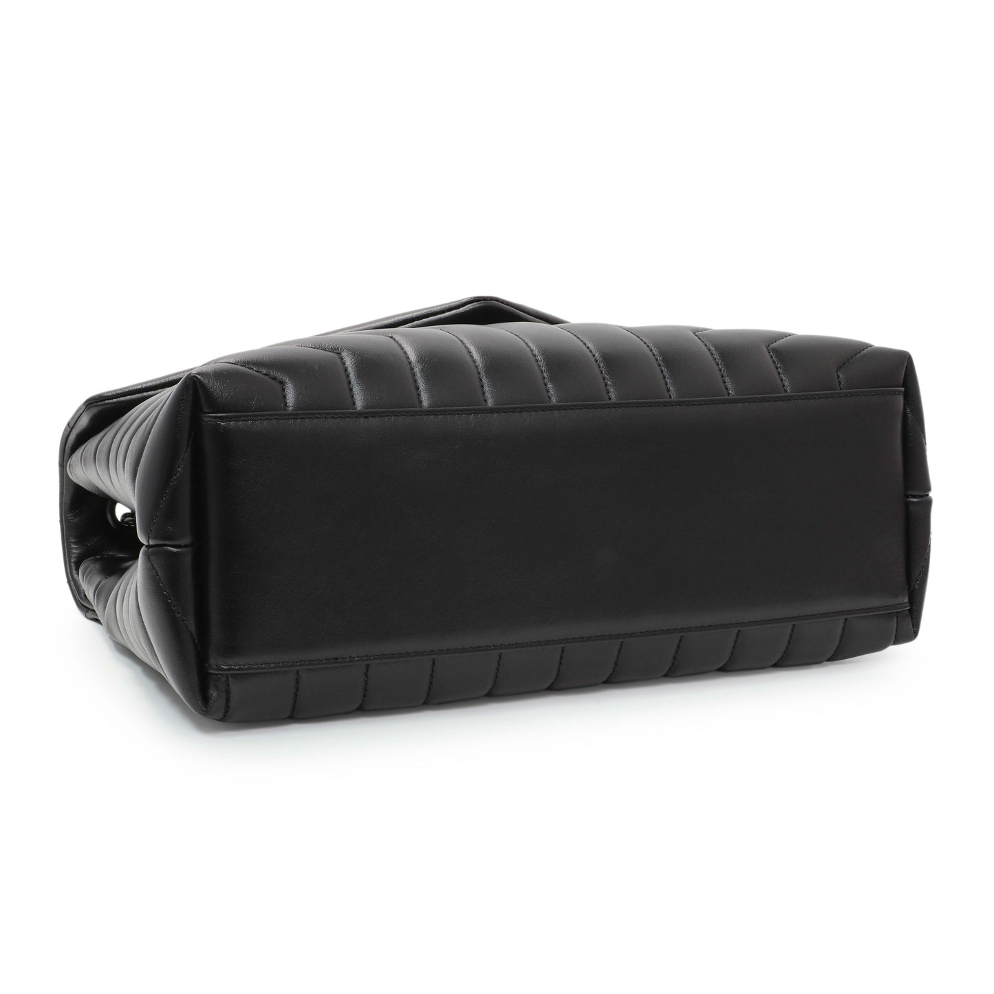 Exclusive Saint Laurent Black Calfskin Medium Loulou — Back View