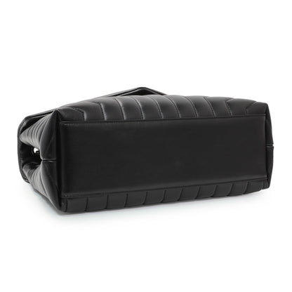 Exclusive Saint Laurent Black Calfskin Medium Loulou — Back View