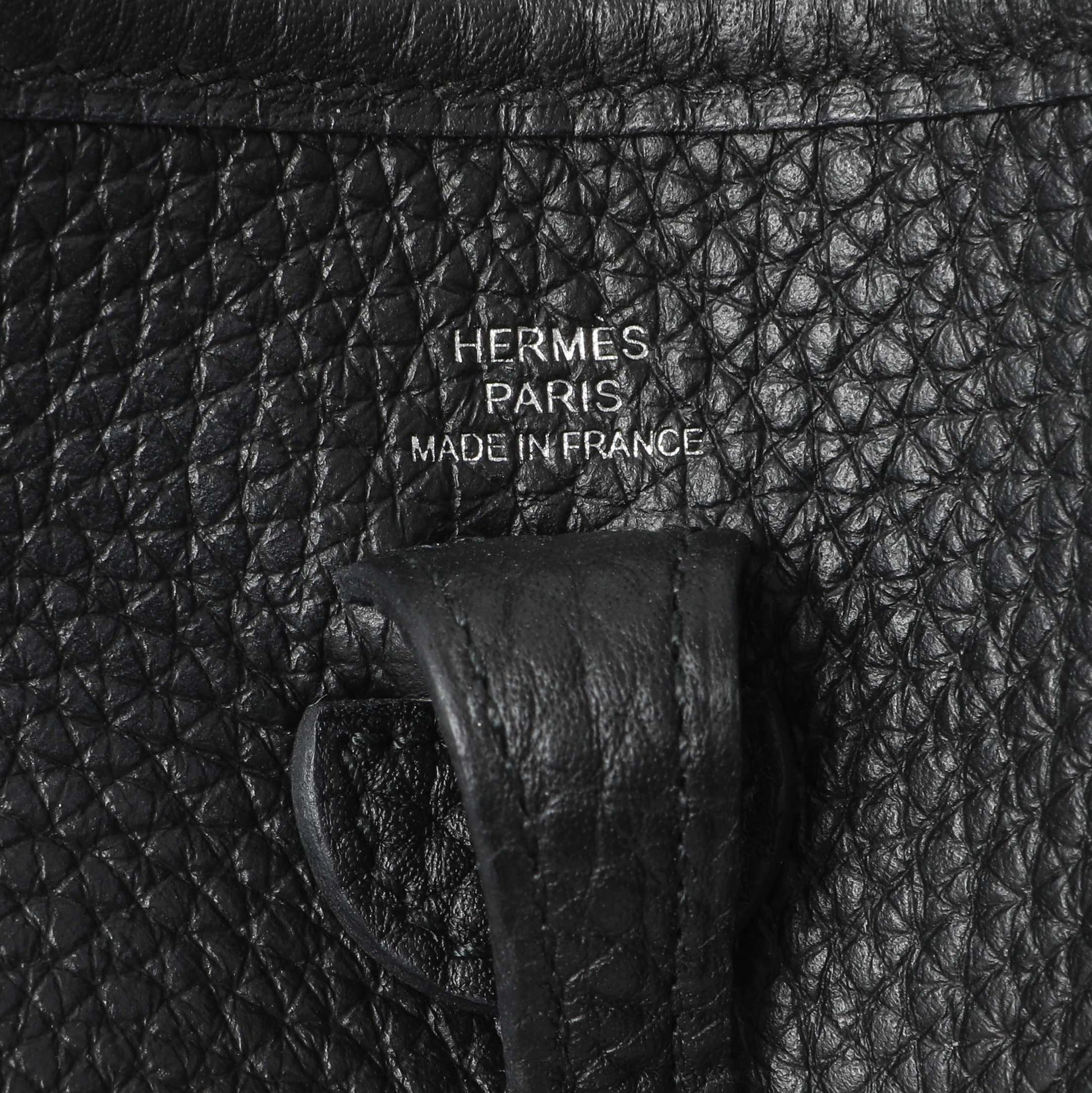 Exclusive Hermes Black Clemence Evelyne TPM — Detail View