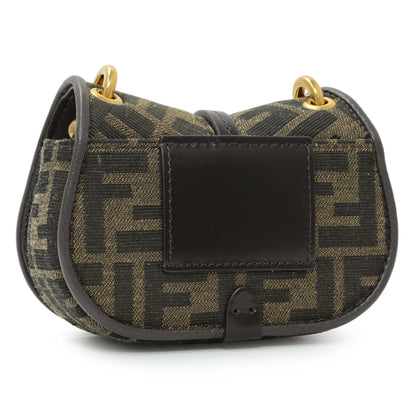 Exclusive Fendi Tobacco Jacquard Vitello Cher Cuoio FF 1974 Nano C'mon — Side View