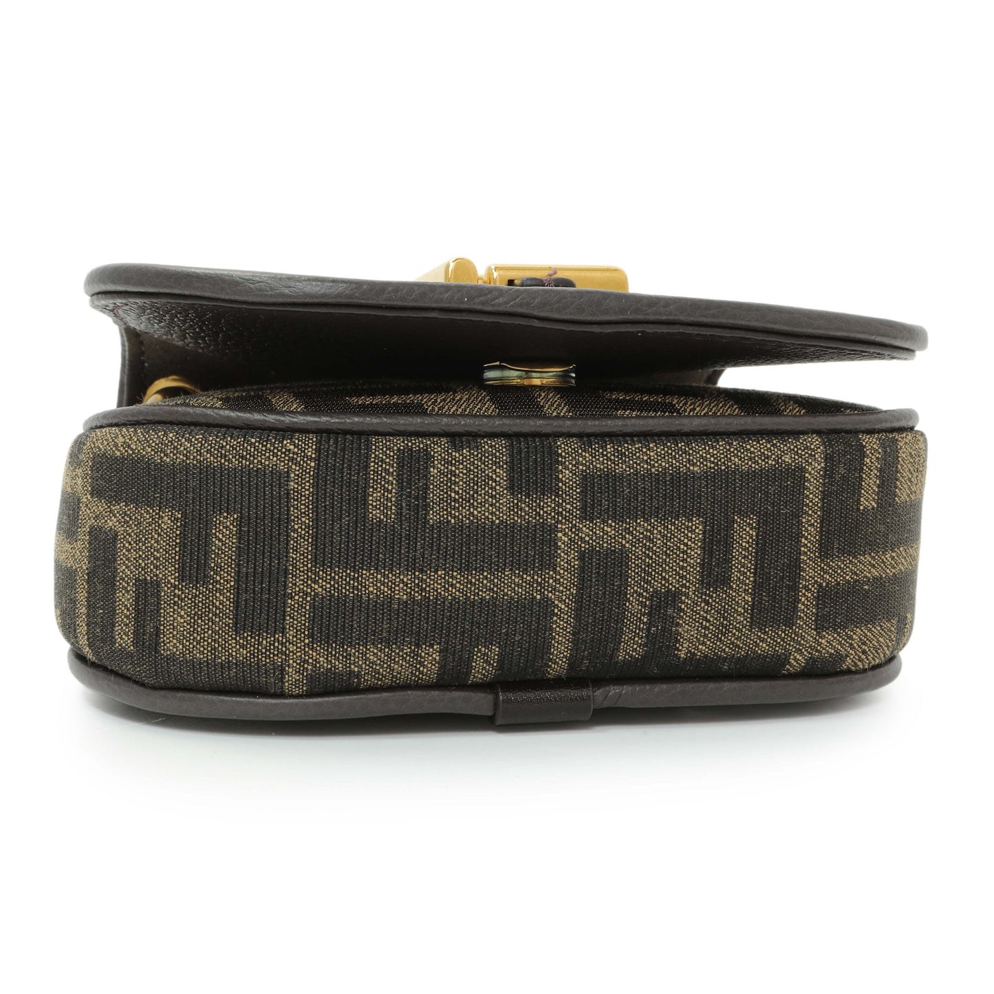 Exclusive Fendi Tobacco Jacquard Vitello Cher Cuoio FF 1974 Nano C'mon — Back View