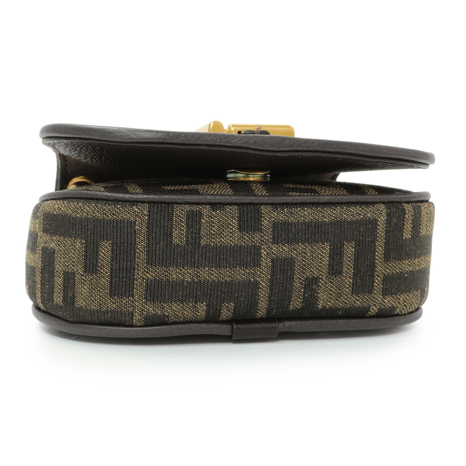 Exclusive Fendi Tobacco Jacquard Vitello Cher Cuoio FF 1974 Nano C'mon — Back View