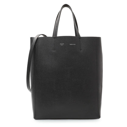 Exclusive Celine Black Grained Calfskin Small Vertical Cabas — Front View