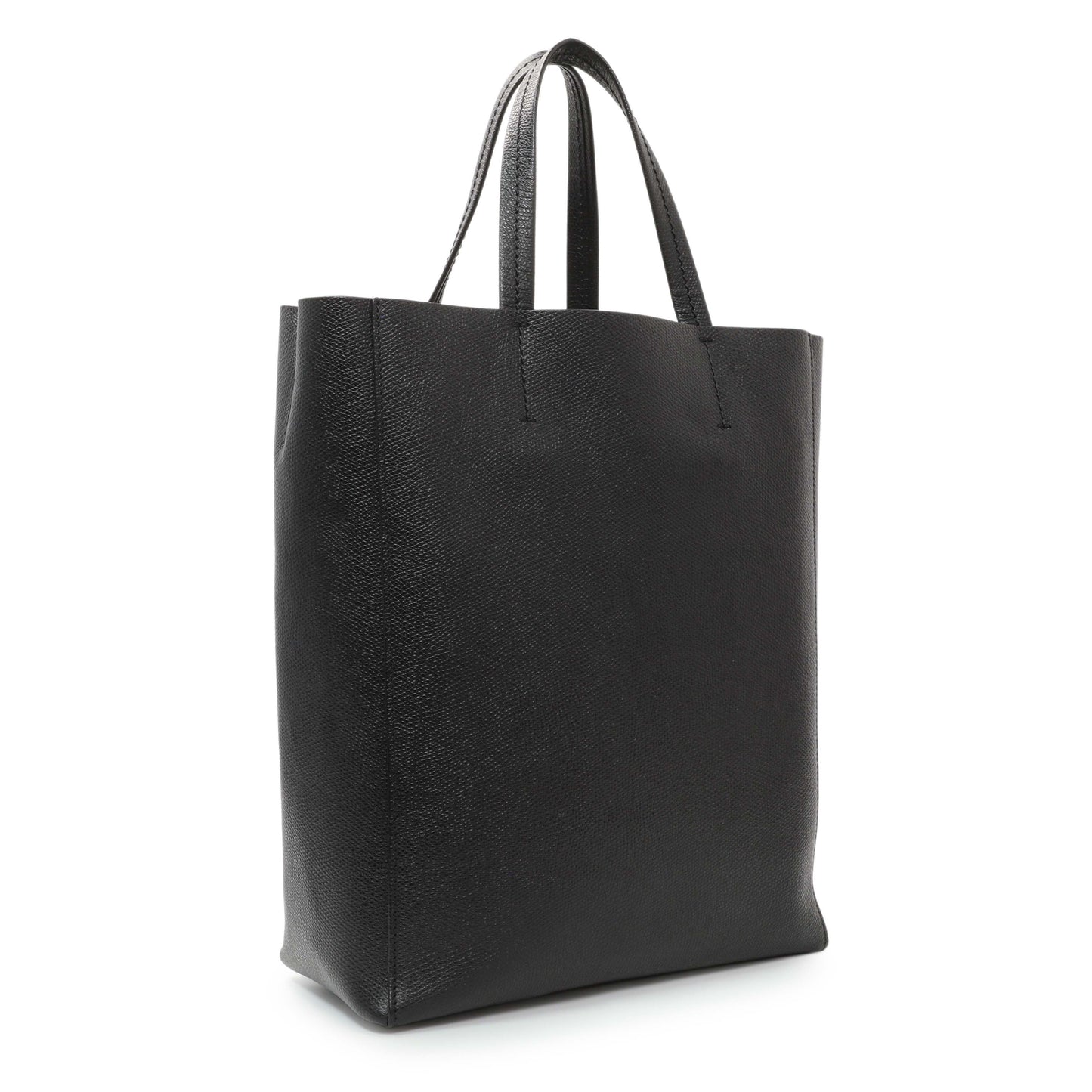 Exclusive Celine Black Grained Calfskin Small Vertical Cabas — Side View