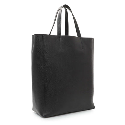 Exclusive Celine Black Grained Calfskin Small Vertical Cabas — Side View