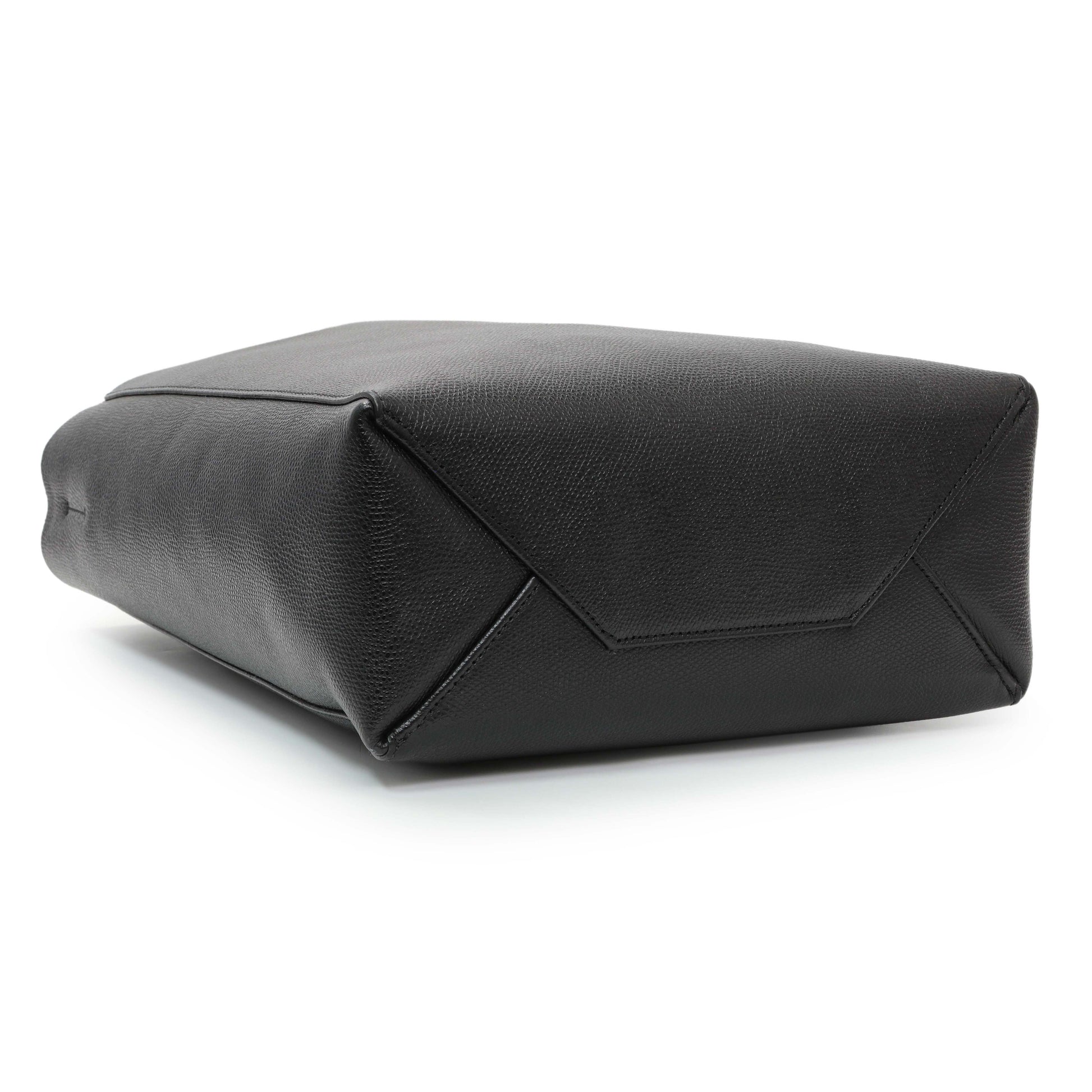 Exclusive Celine Black Grained Calfskin Small Vertical Cabas — Back View