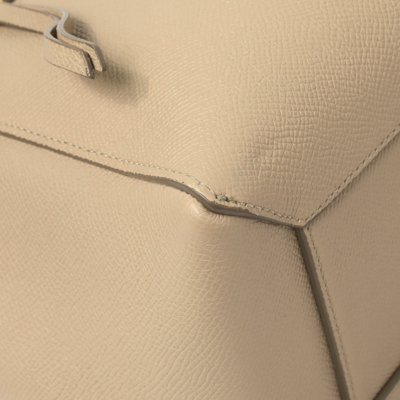 Exclusive Celine Light Taupe Grained Calfskin Micro Belt Bag — Lifestyle View