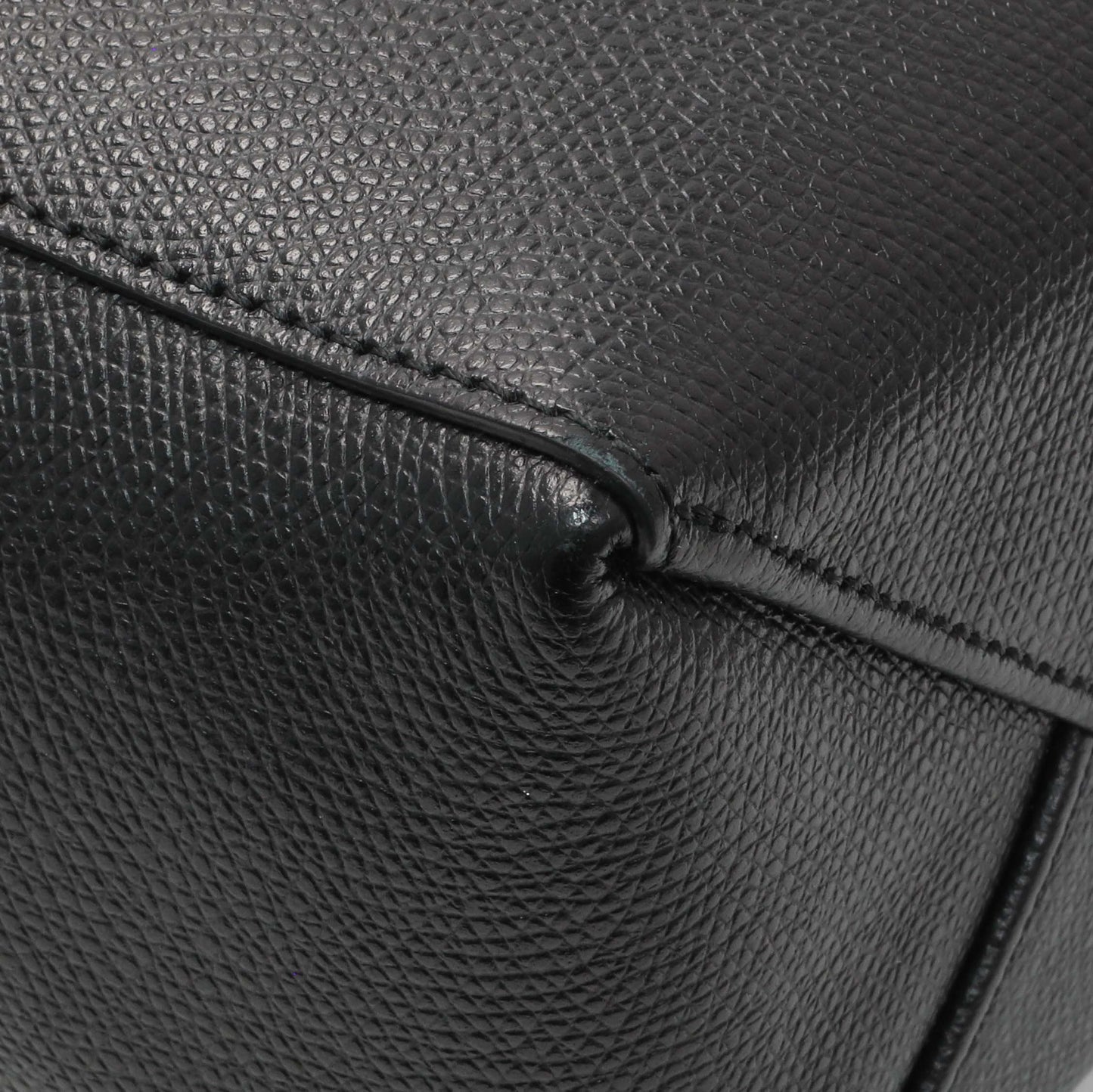Exclusive Celine Black Grained Calfskin Small Vertical Cabas — Top View