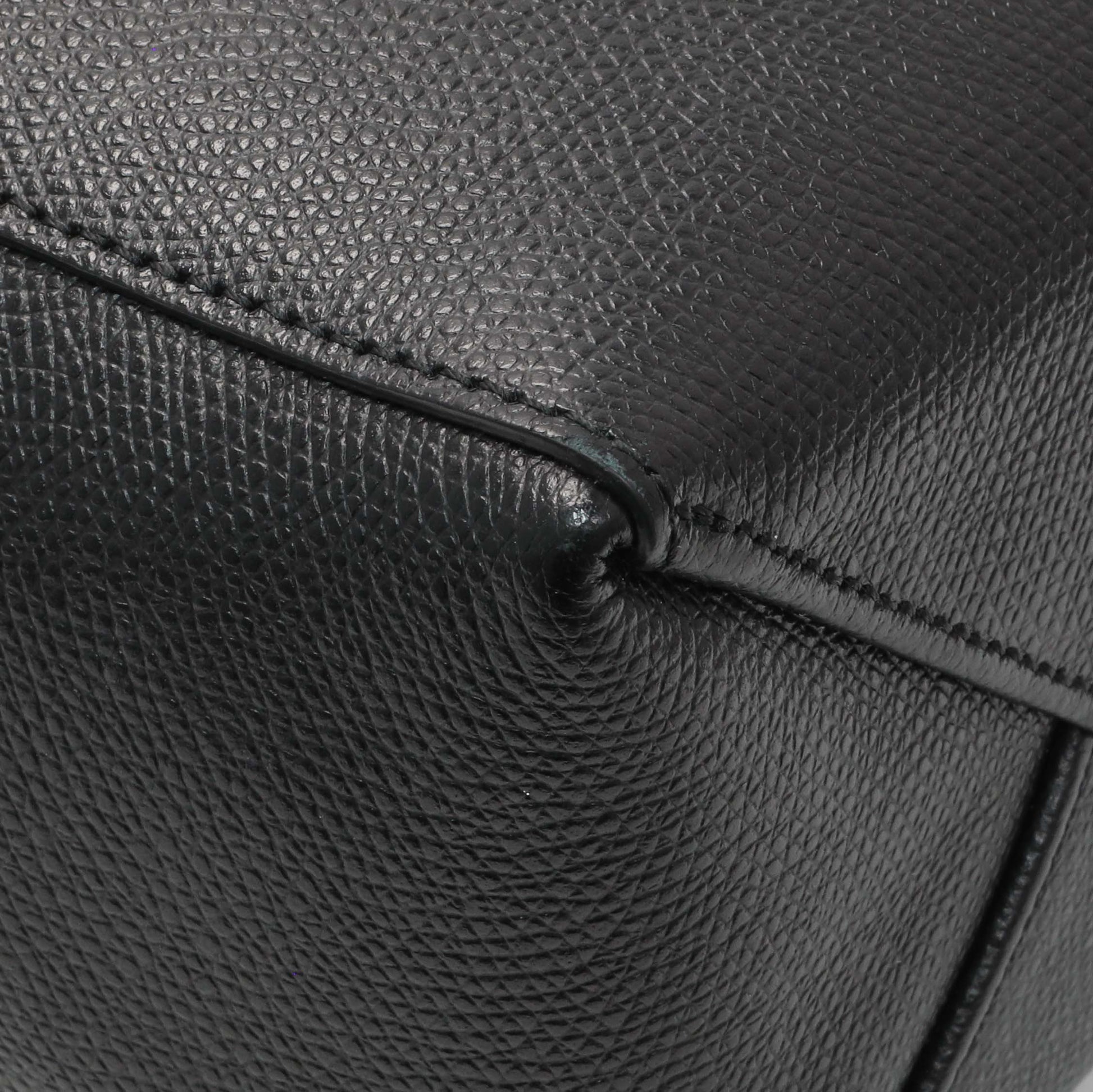 Exclusive Celine Black Grained Calfskin Small Vertical Cabas — Top View