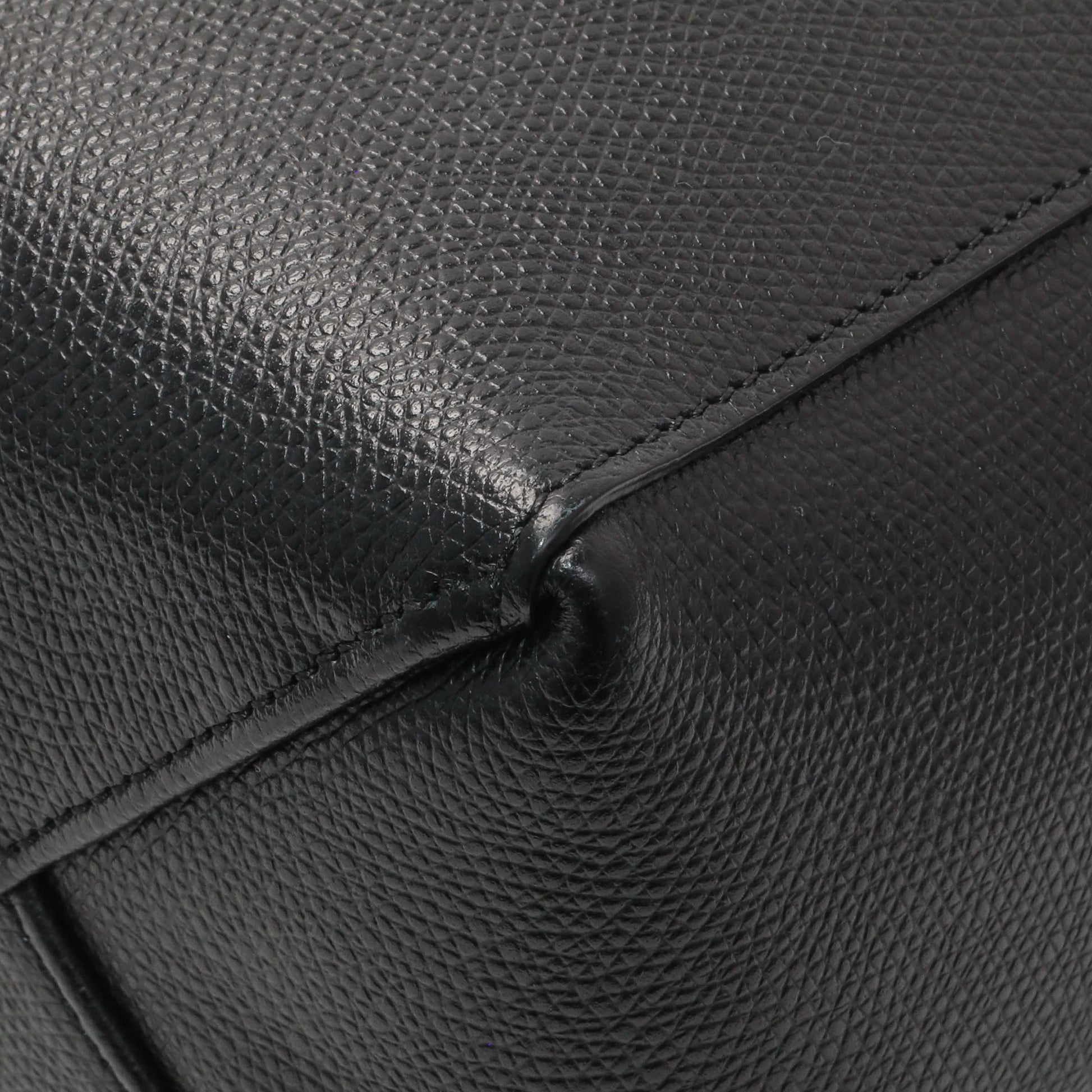 Exclusive Celine Black Grained Calfskin Small Vertical Cabas — Detail View