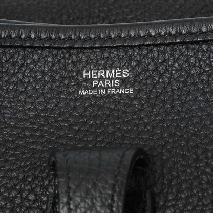 Exclusive Hermes Black Clemence Evelyne III PM — Detail View