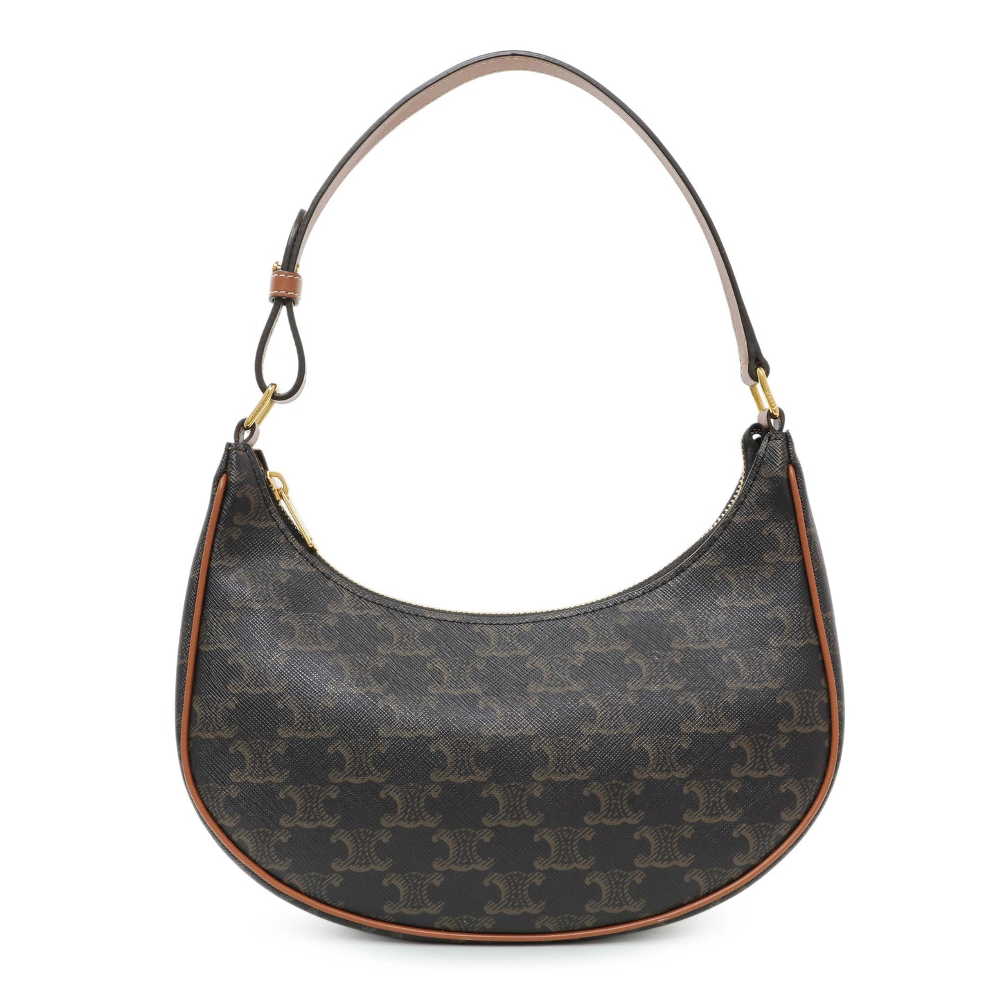 Exclusive Celine Triomphe Canvas Calfskin Ava Shoulder Bag — Front View