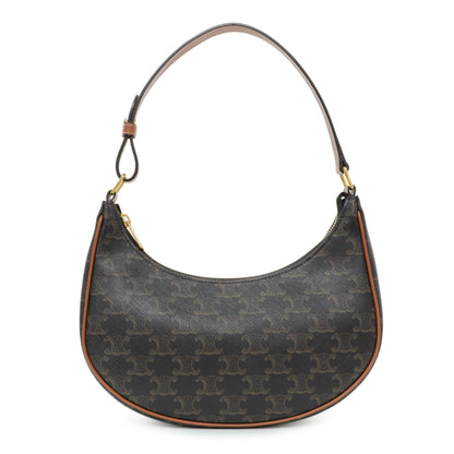 Exclusive Celine Triomphe Canvas Calfskin Ava Shoulder Bag — Front View