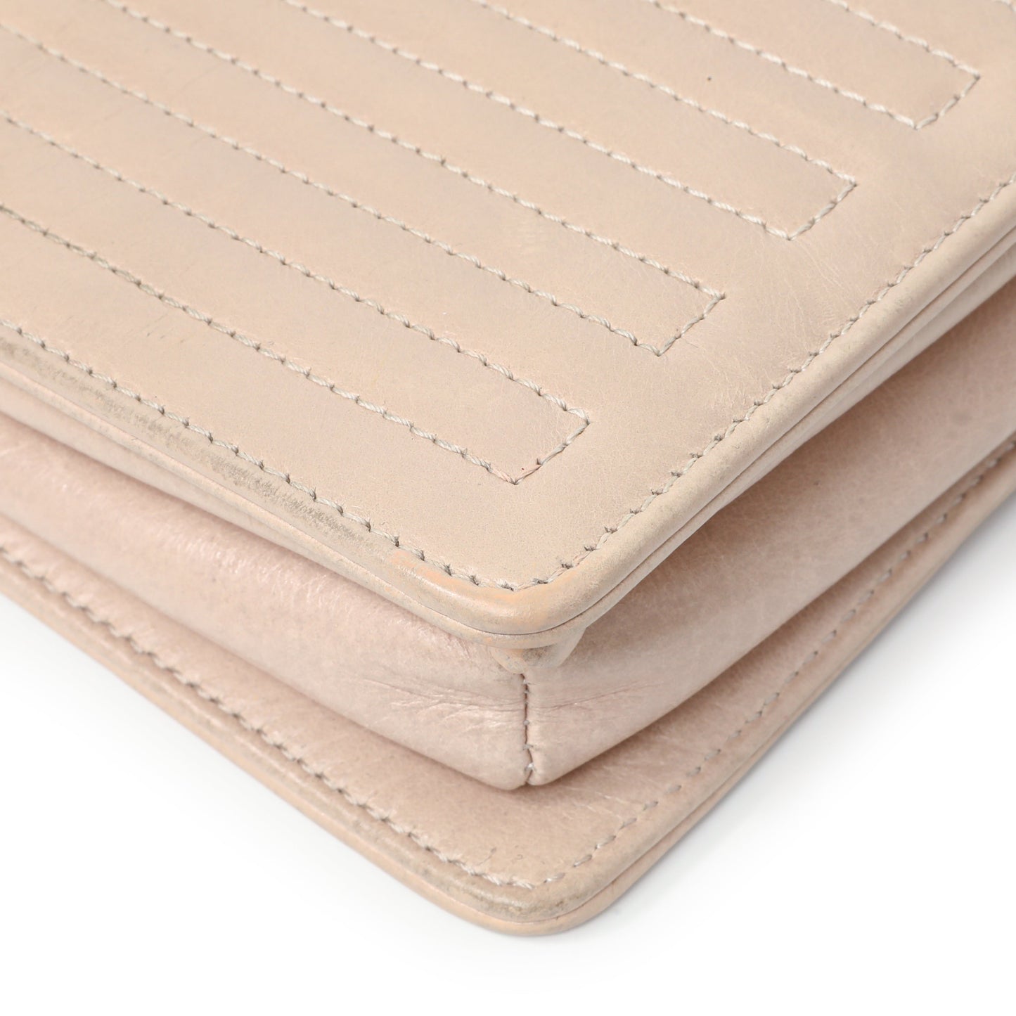 Exclusive Chanel Beige Quilted Calfskin Medium Korean Garden Flap — Detail View
