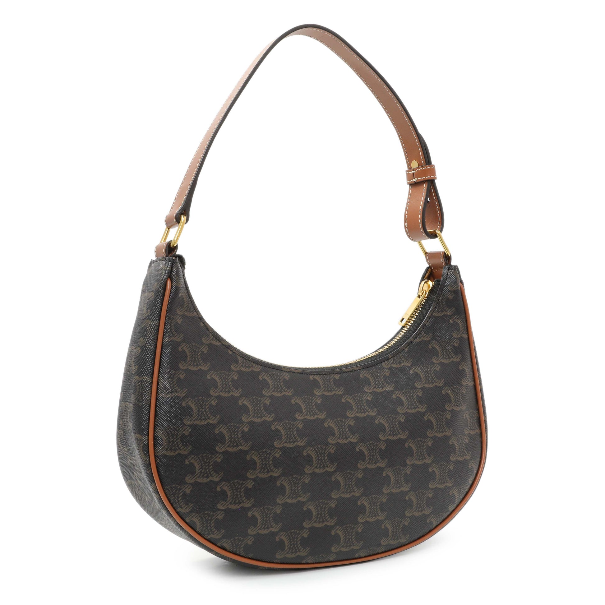 Exclusive Celine Triomphe Canvas Calfskin Ava Shoulder Bag — Side View