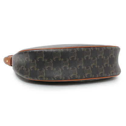 Exclusive Celine Triomphe Canvas Calfskin Ava Shoulder Bag — Back View