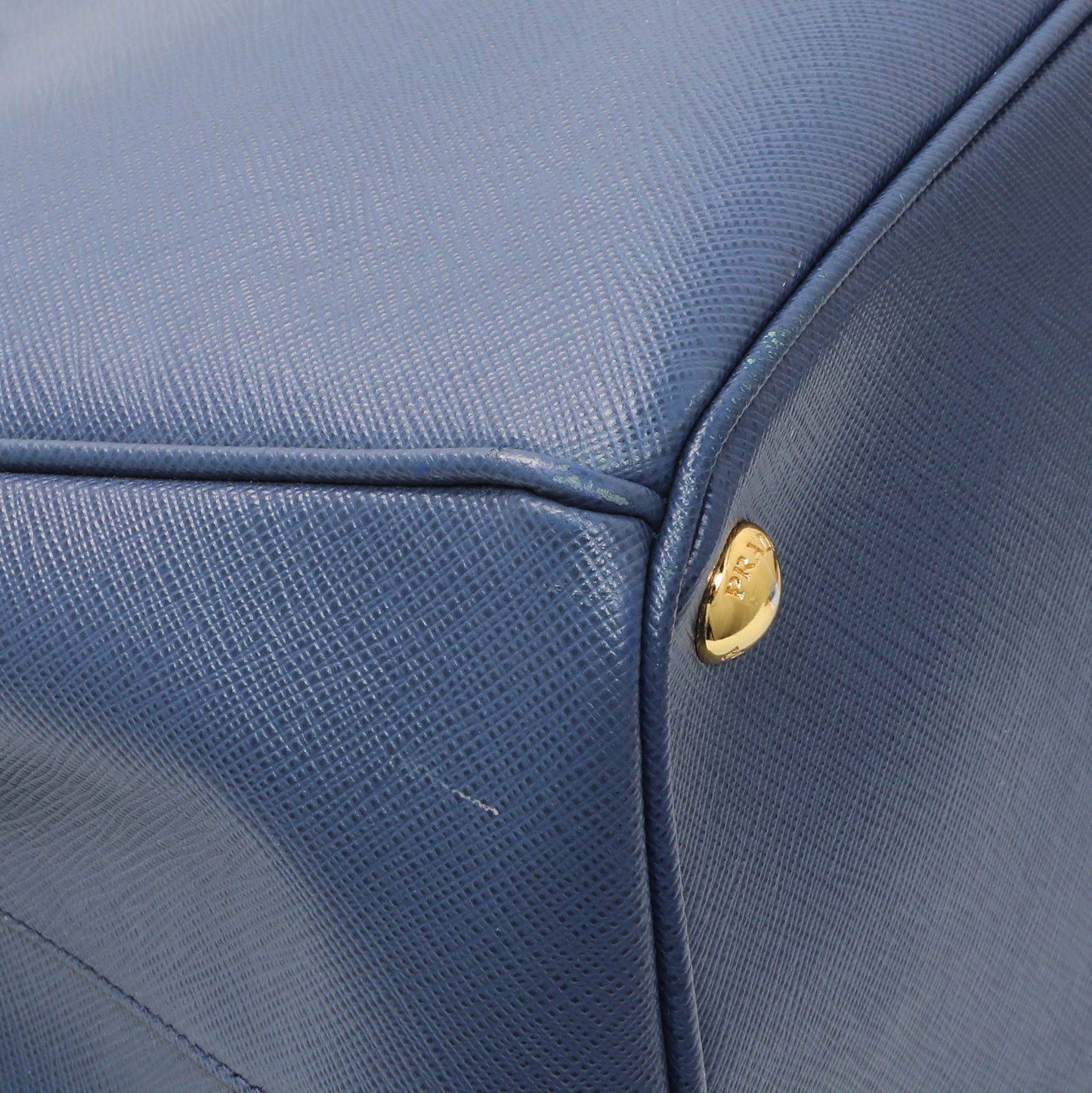 Exclusive Prada Blue Saffiano Medium Galleria Double Zip Tote — Top View