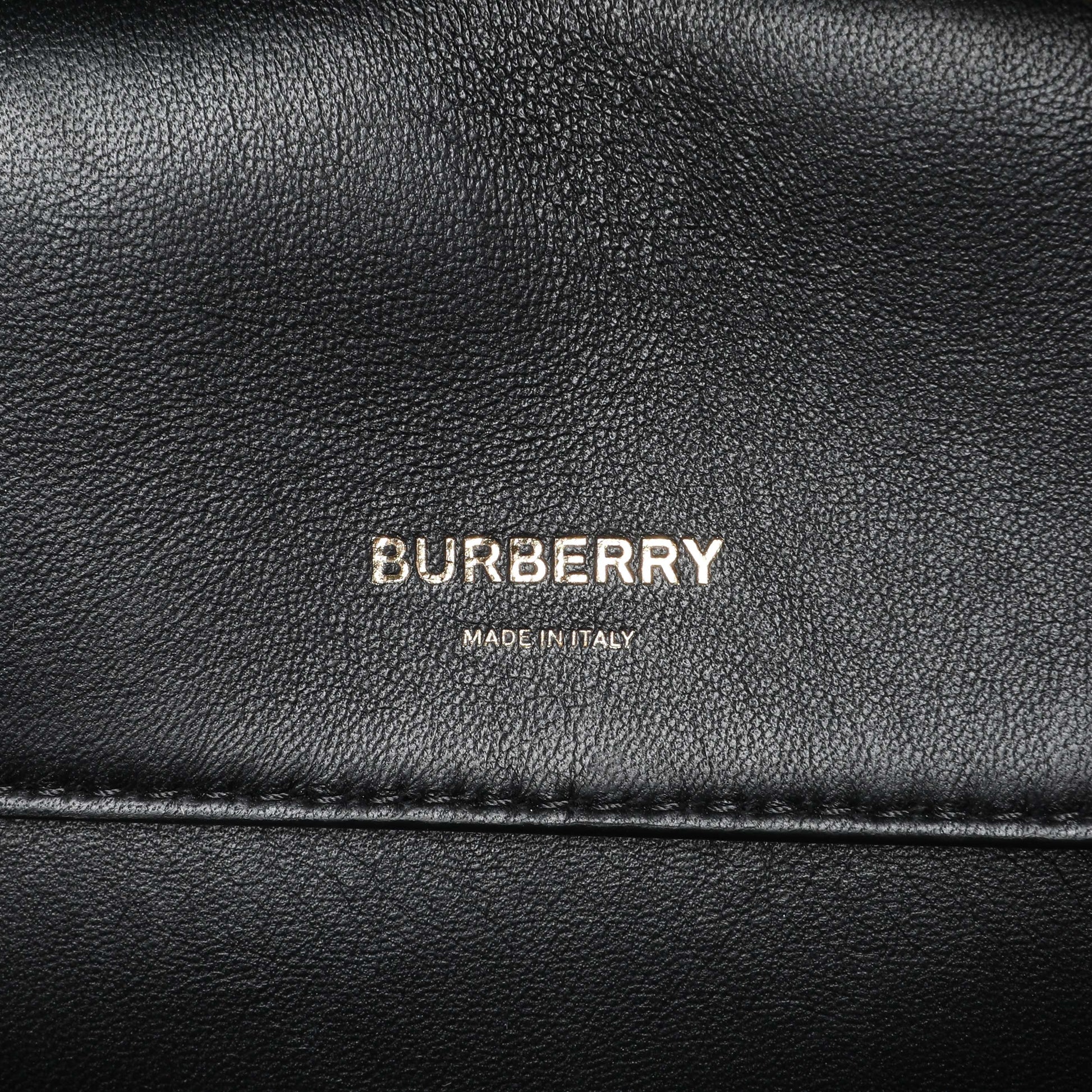 Exclusive Burberry Black Patent Cube Bowling Bag — Detail View