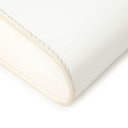 Exclusive Christian Louboutin White Patent Vero Dodat Clutch — Top View