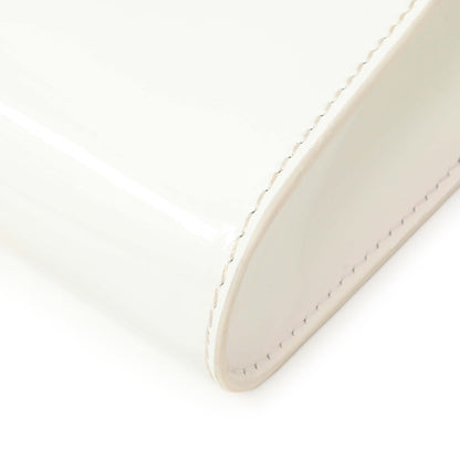 Exclusive Christian Louboutin White Patent Vero Dodat Clutch — Detail View