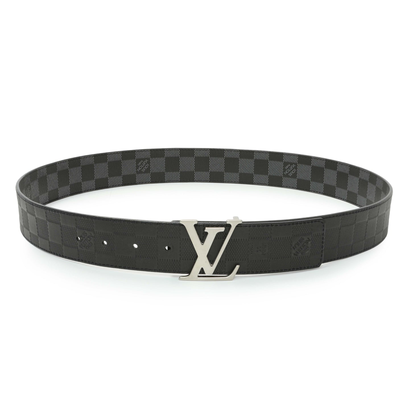 Exclusive Louis Vuitton Reversible Damier Infini LV Initiales 40mm Belt — Back View