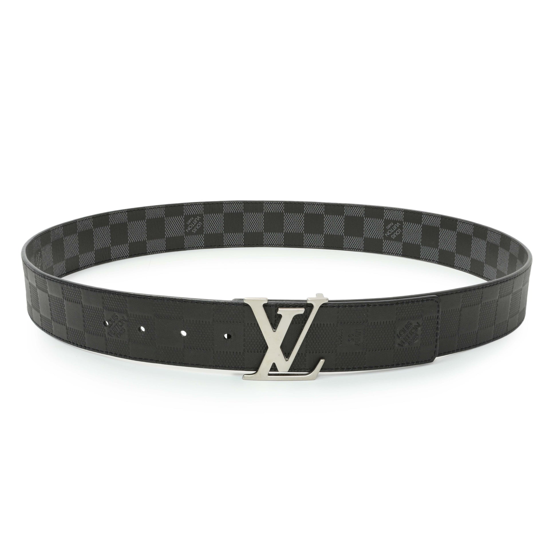 Exclusive Louis Vuitton Reversible Damier Infini LV Initiales 40mm Belt — Back View