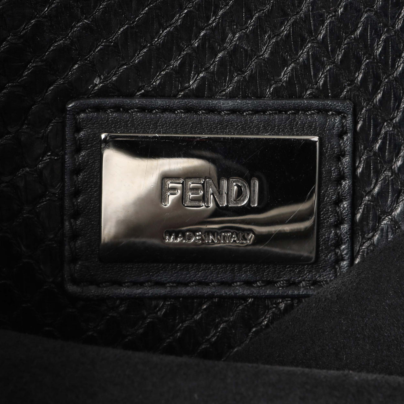 Exclusive Fendi Black Vitello Seta Snakeskin Crocodile Monster Eyes Medium Peekaboo Iconic Satchel — Alternate View 9