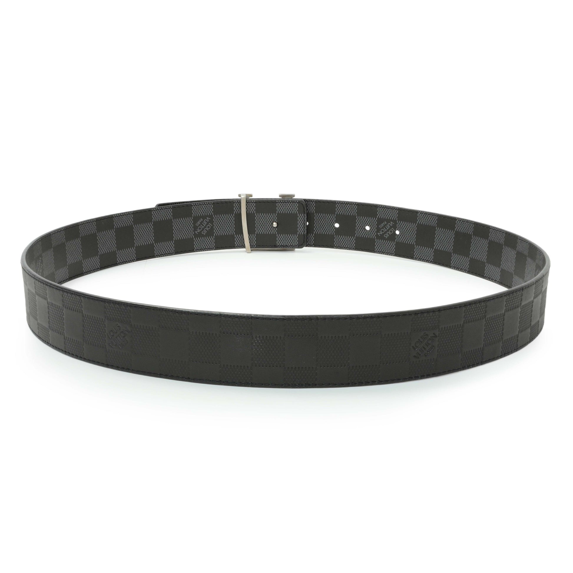 Exclusive Louis Vuitton Reversible Damier Infini LV Initiales 40mm Belt — Top View
