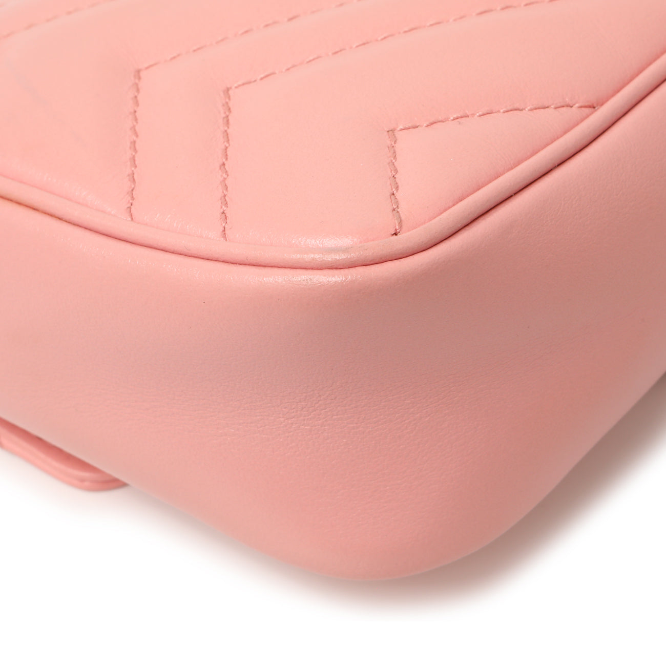 Exclusive Gucci Pink Calfskin Matelasse Super Mini GG Marmont — Lifestyle View
