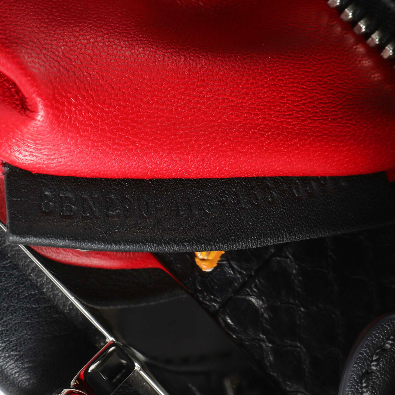 Exclusive Fendi Black Vitello Seta Snakeskin Crocodile Monster Eyes Medium Peekaboo Iconic Satchel — Alternate View 10