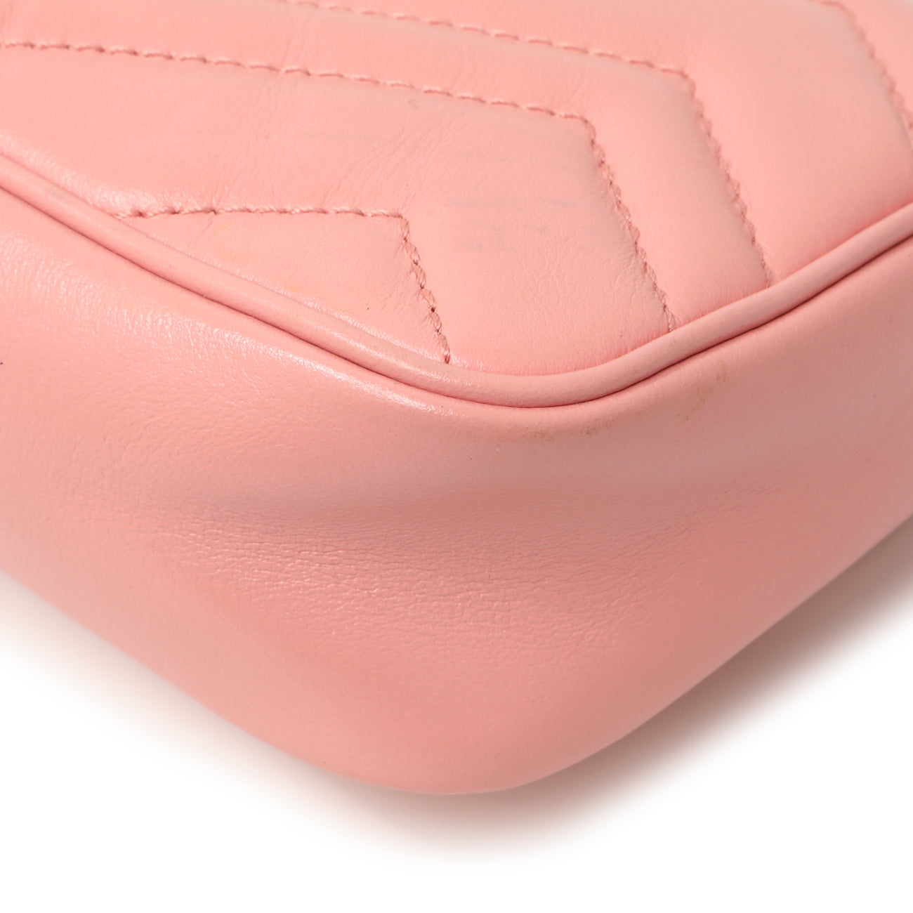 Exclusive Gucci Pink Calfskin Matelasse Super Mini GG Marmont — Alternate View 7