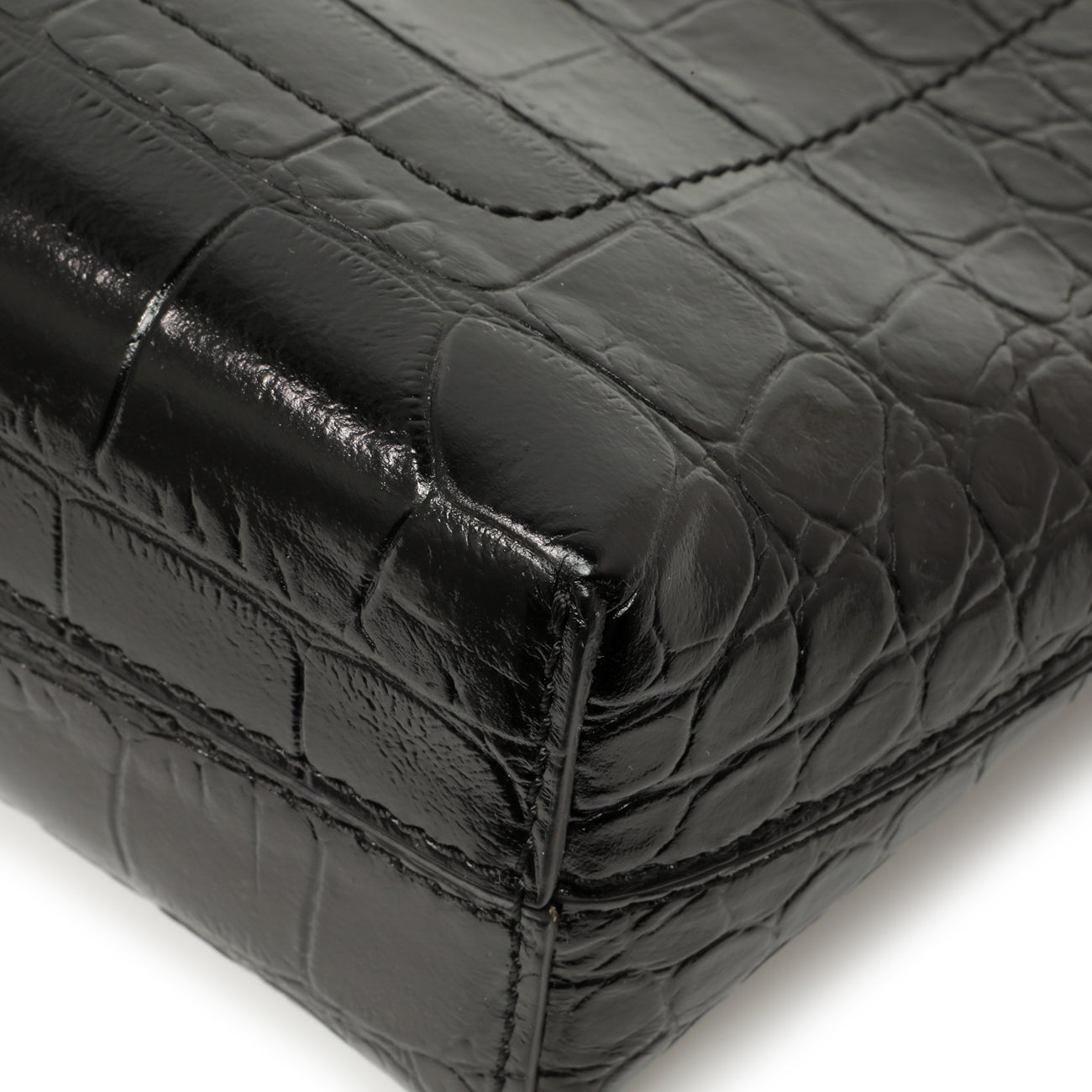 Exclusive Burberry Black Crocodile Embossed Small Society Clutch — Alternate View 9