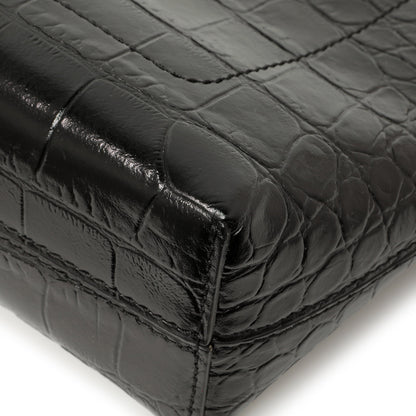 Exclusive Burberry Black Crocodile Embossed Small Society Clutch — Alternate View 9