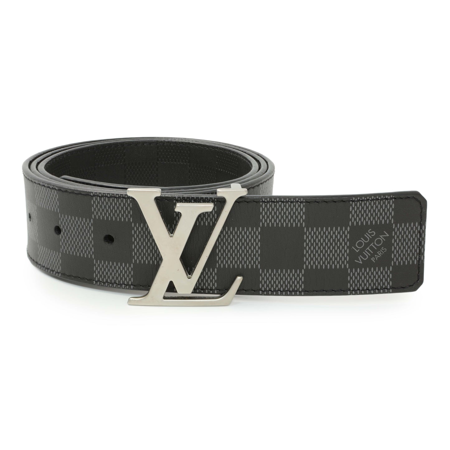 Exclusive Louis Vuitton Reversible Damier Infini LV Initiales 40mm Belt — Detail View